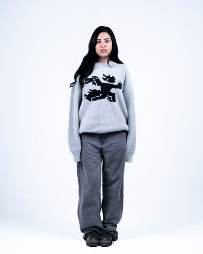 Mohair Knit Grey Sweater