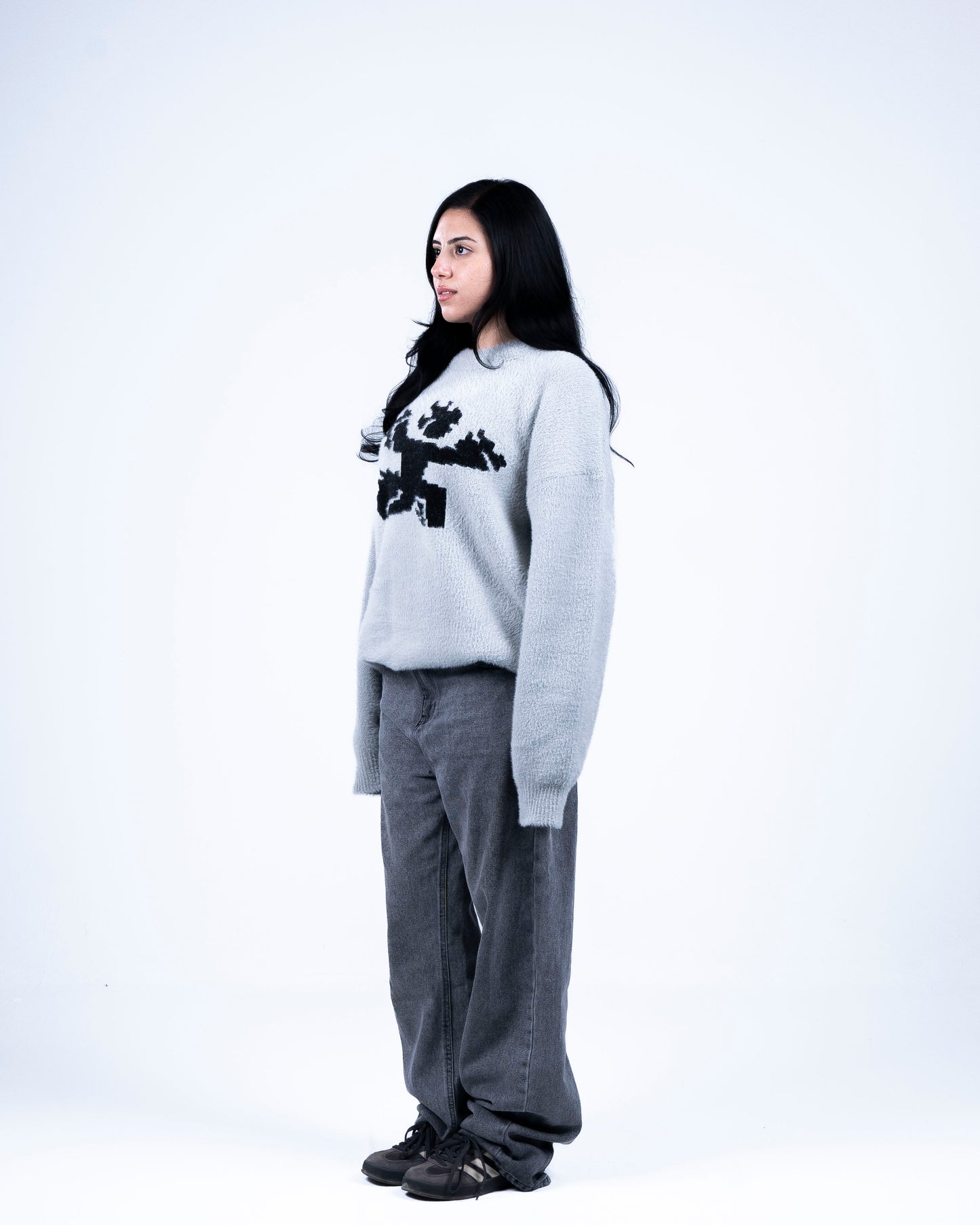 Mohair Knit Grey Sweater