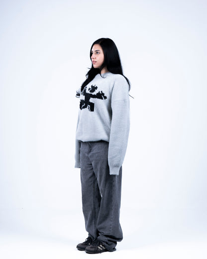 Mohair Knit Grey Sweater