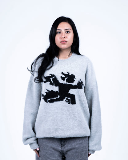 Mohair Knit Grey Sweater