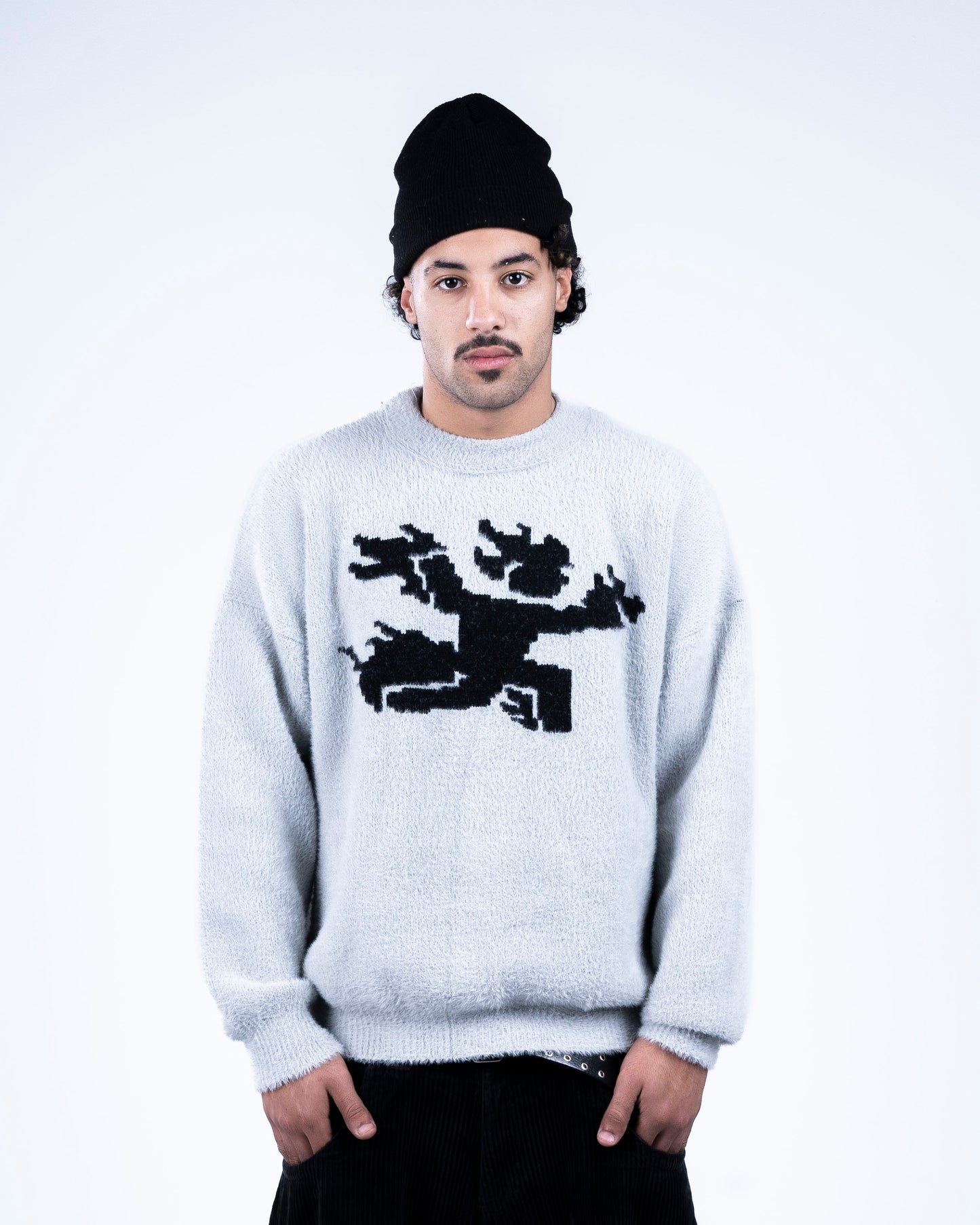 Mohair Knit Grey Sweater