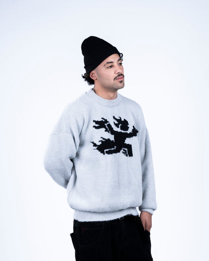 Mohair Knit Grey Sweater