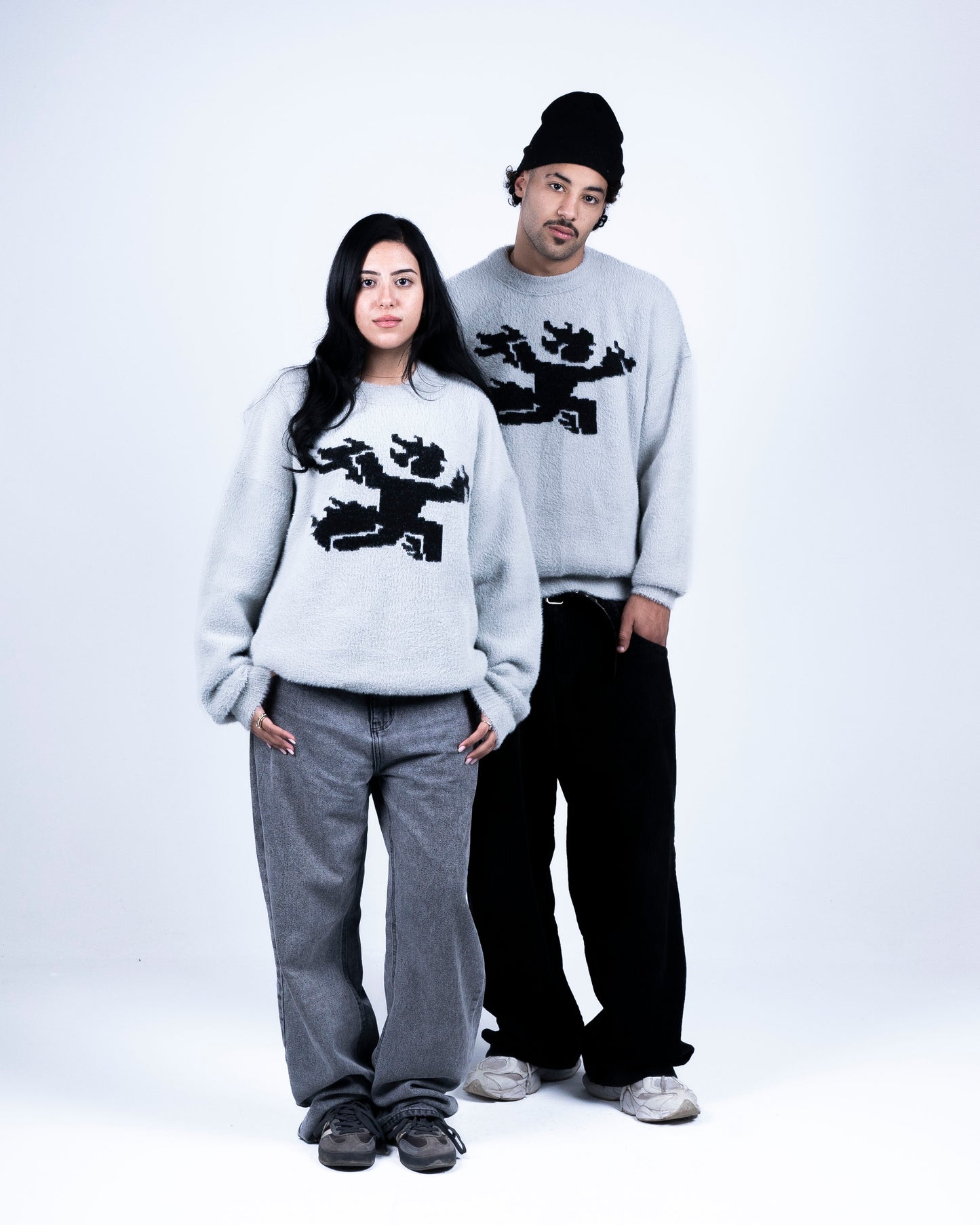 Mohair Knit Grey Sweater