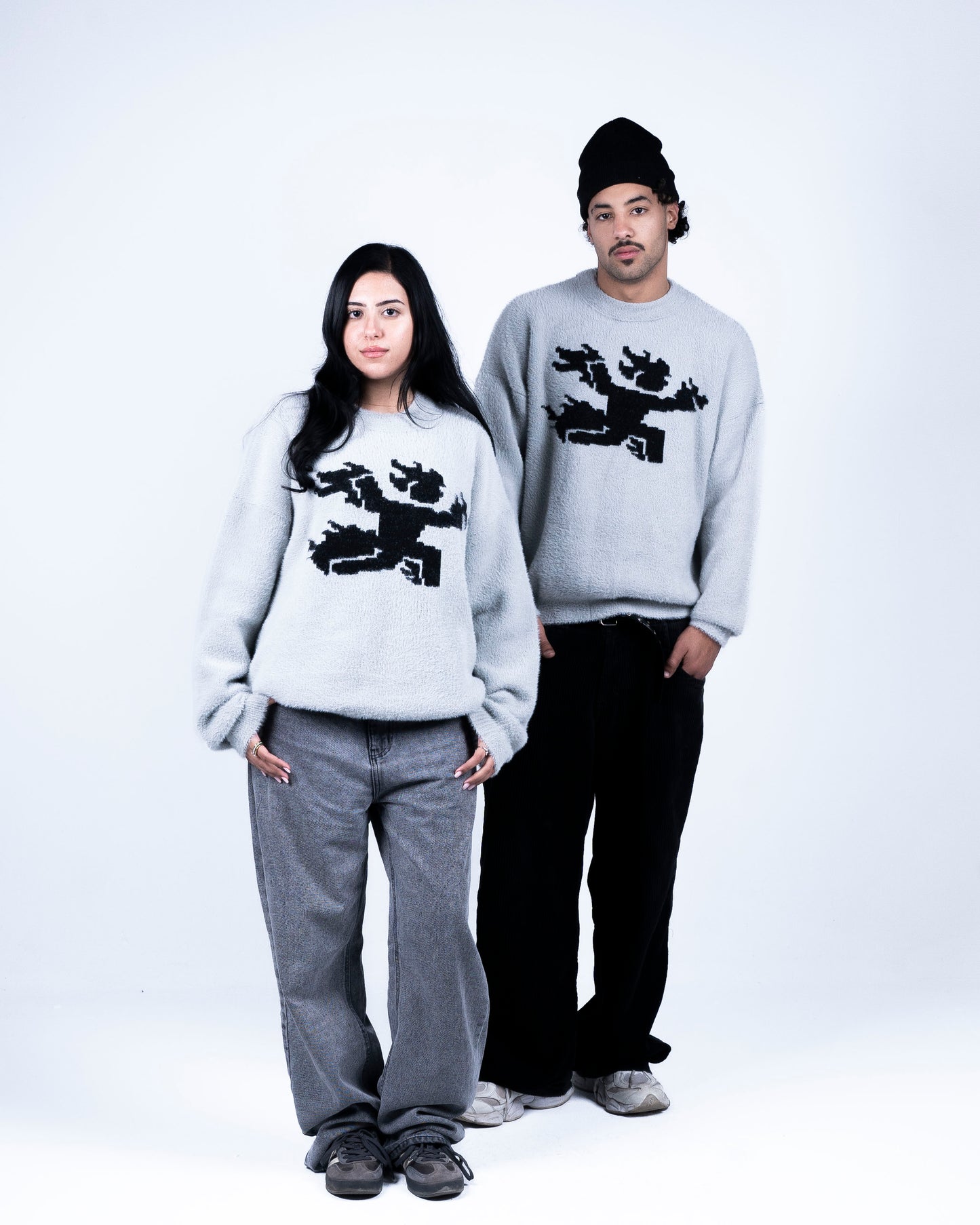 Mohair Knit Grey Sweater