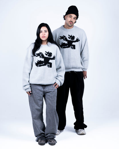 Mohair Knit Grey Sweater