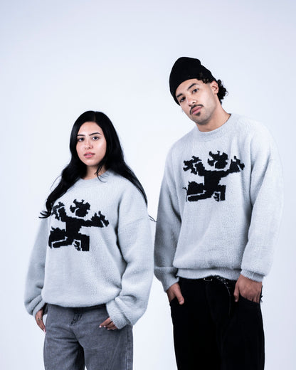 Mohair Knit Grey Sweater