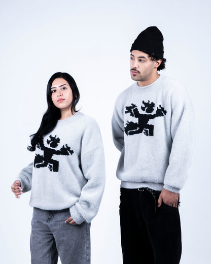 Mohair Knit Grey Sweater