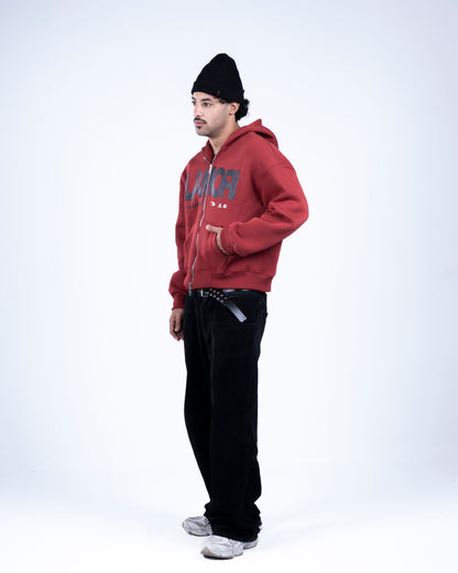 Burgundy Zip-up Hoodie