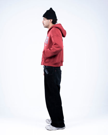 Burgundy Zip-up Hoodie