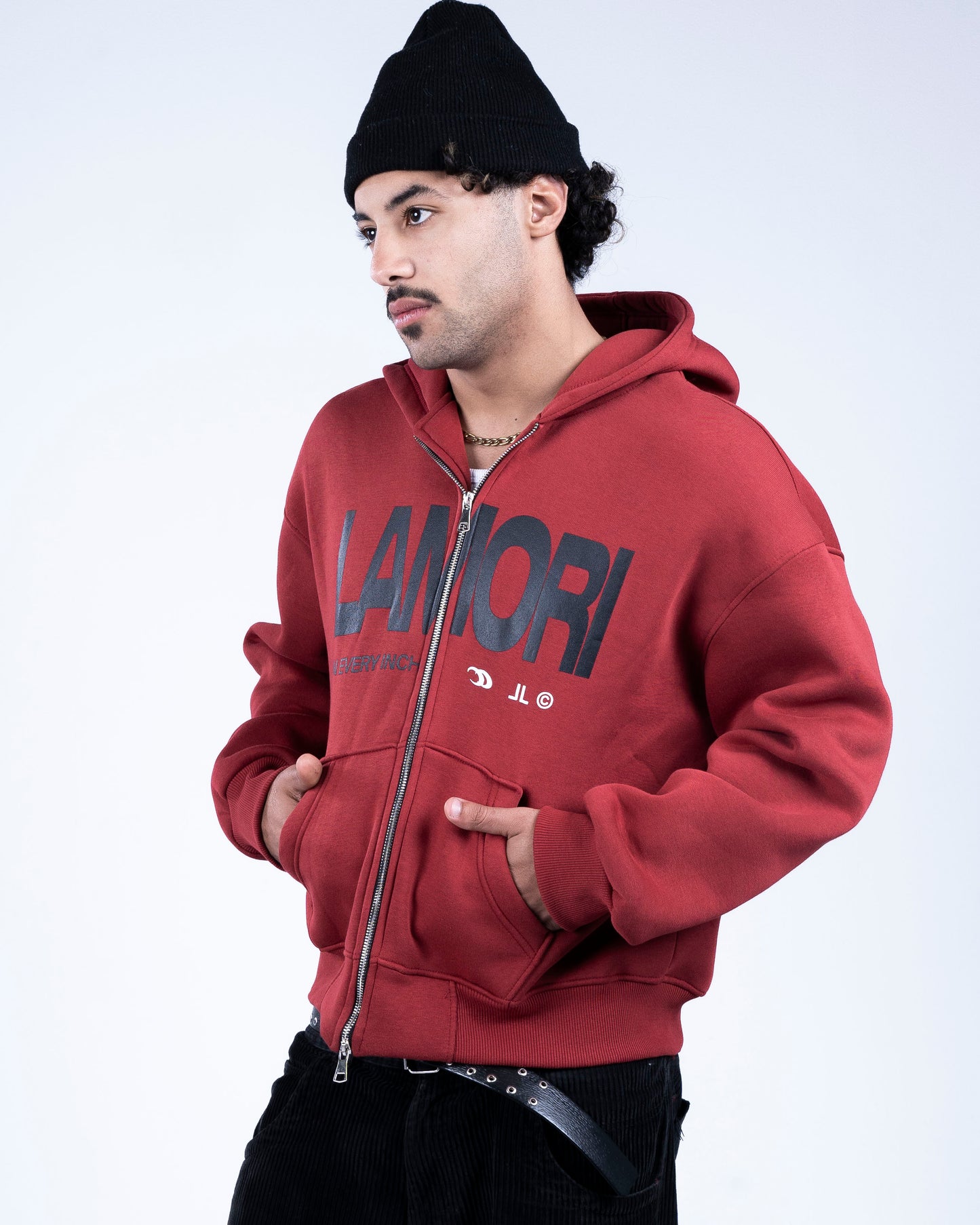 Burgundy Zip-up Hoodie