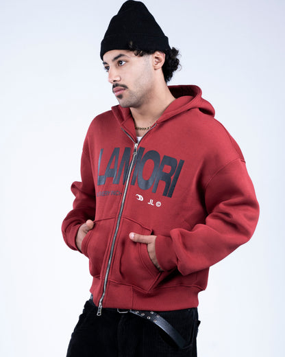 Burgundy Zip-up Hoodie