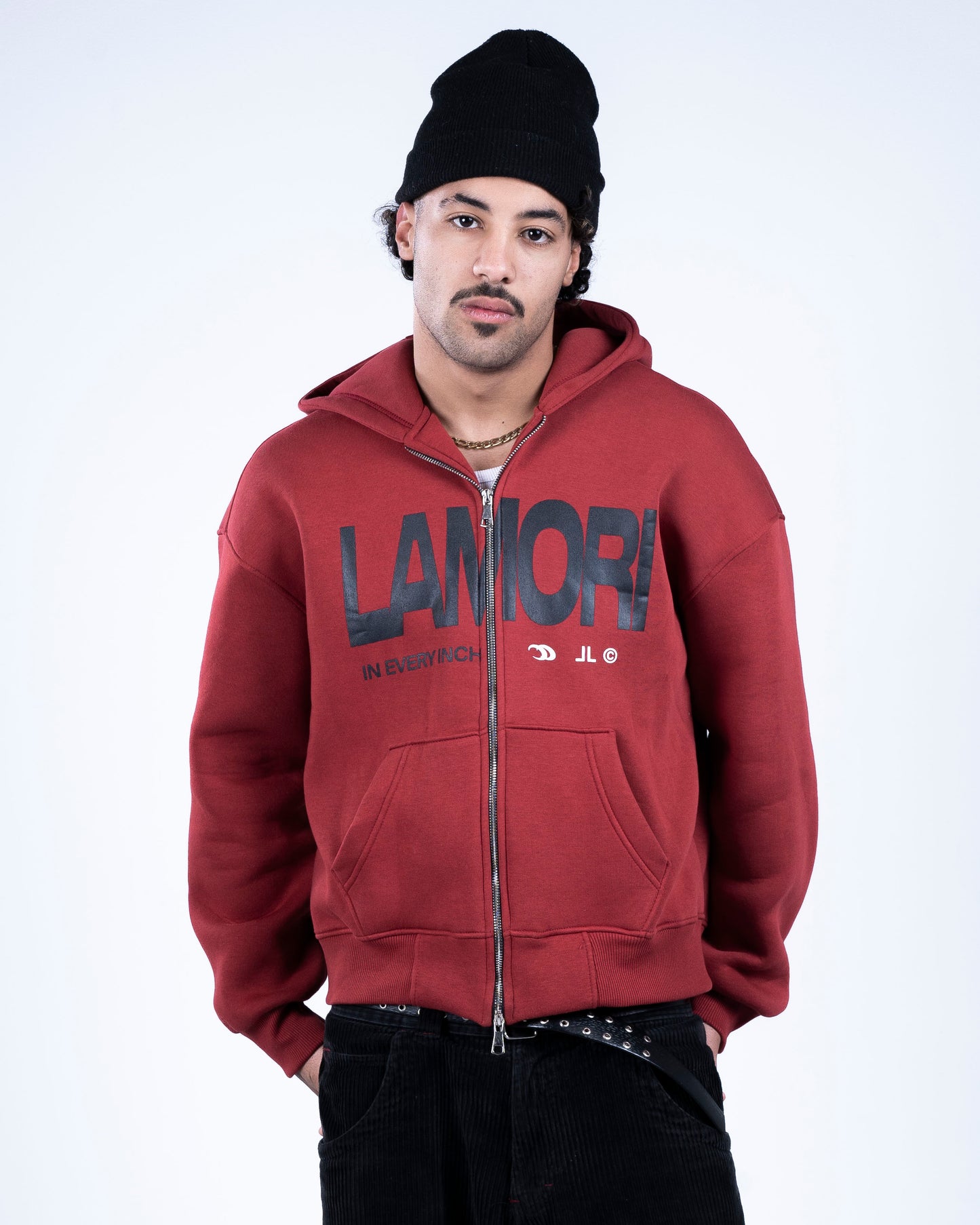 Burgundy Zip-up Hoodie