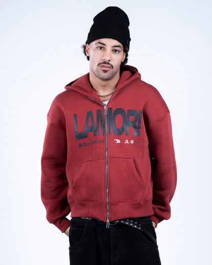 Burgundy Zip-up Hoodie