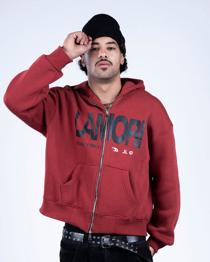 Burgundy Zip-up Hoodie