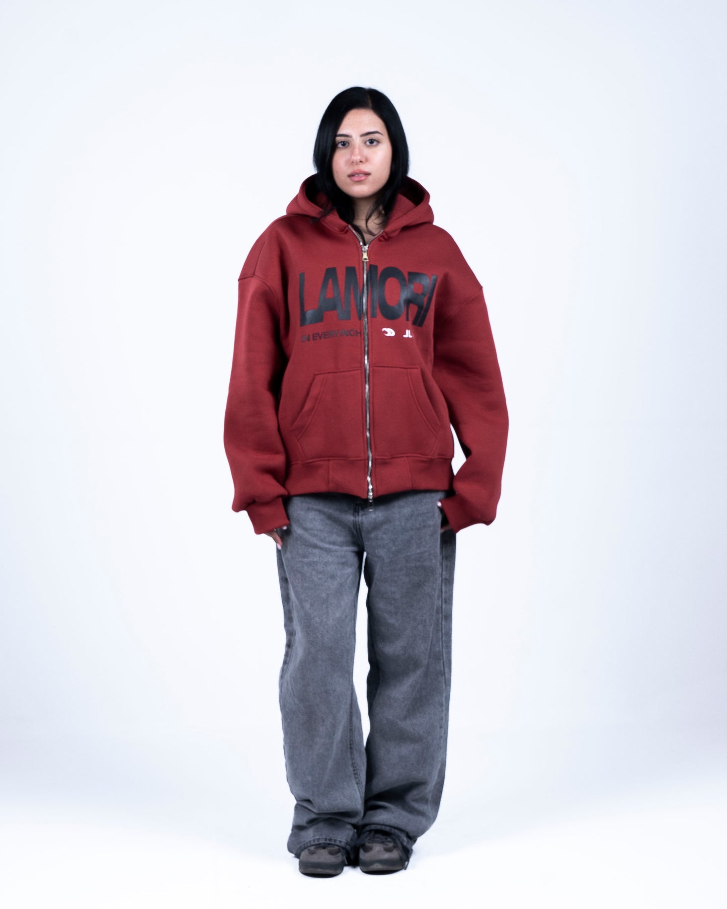 Burgundy Zip-up Hoodie