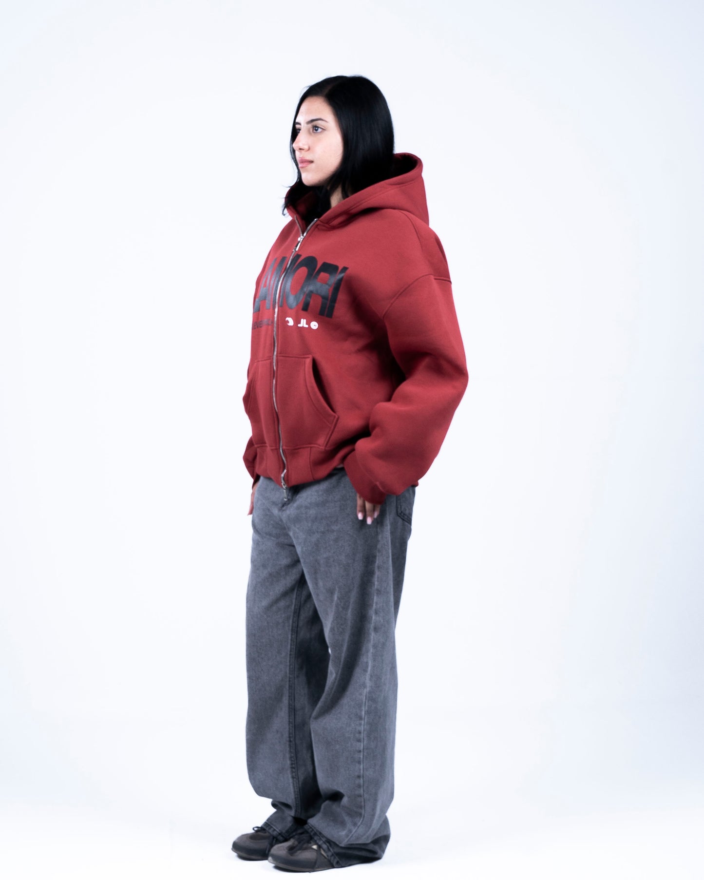 Burgundy Zip-up Hoodie