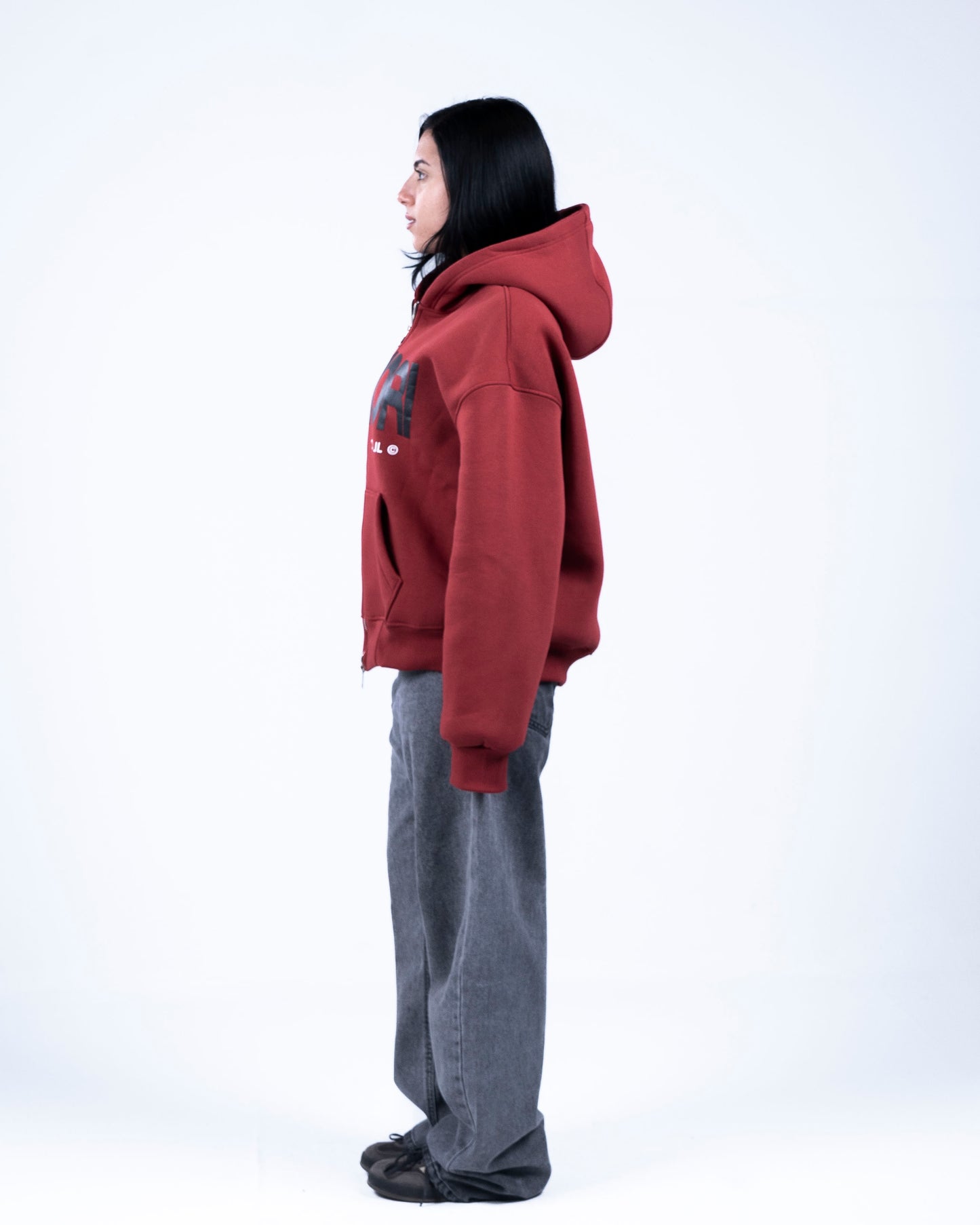 Burgundy Zip-up Hoodie