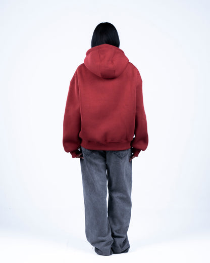 Burgundy Zip-up Hoodie