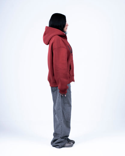 Burgundy Zip-up Hoodie