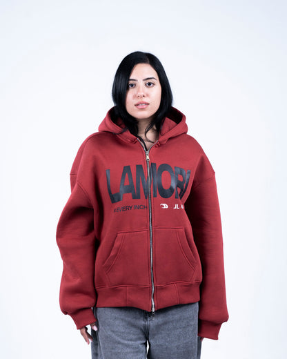 Burgundy Zip-up Hoodie