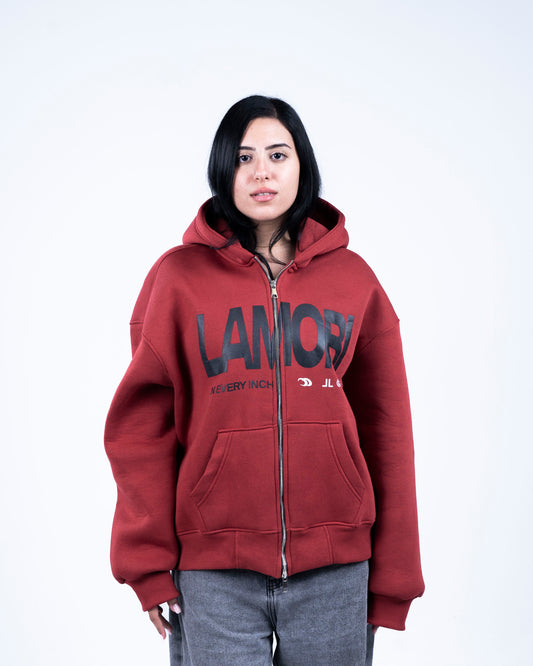Burgundy Zip-up Hoodie