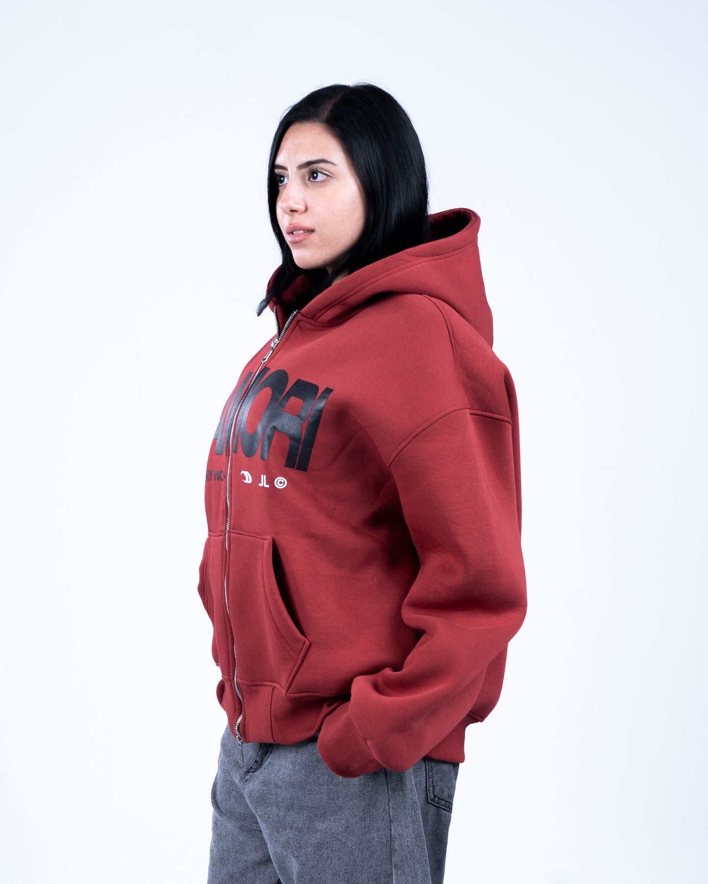 Burgundy Zip-up Hoodie