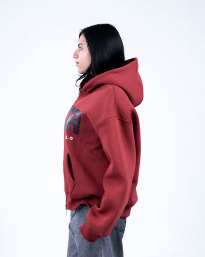 Burgundy Zip-up Hoodie