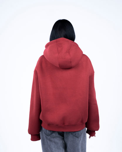 Burgundy Zip-up Hoodie