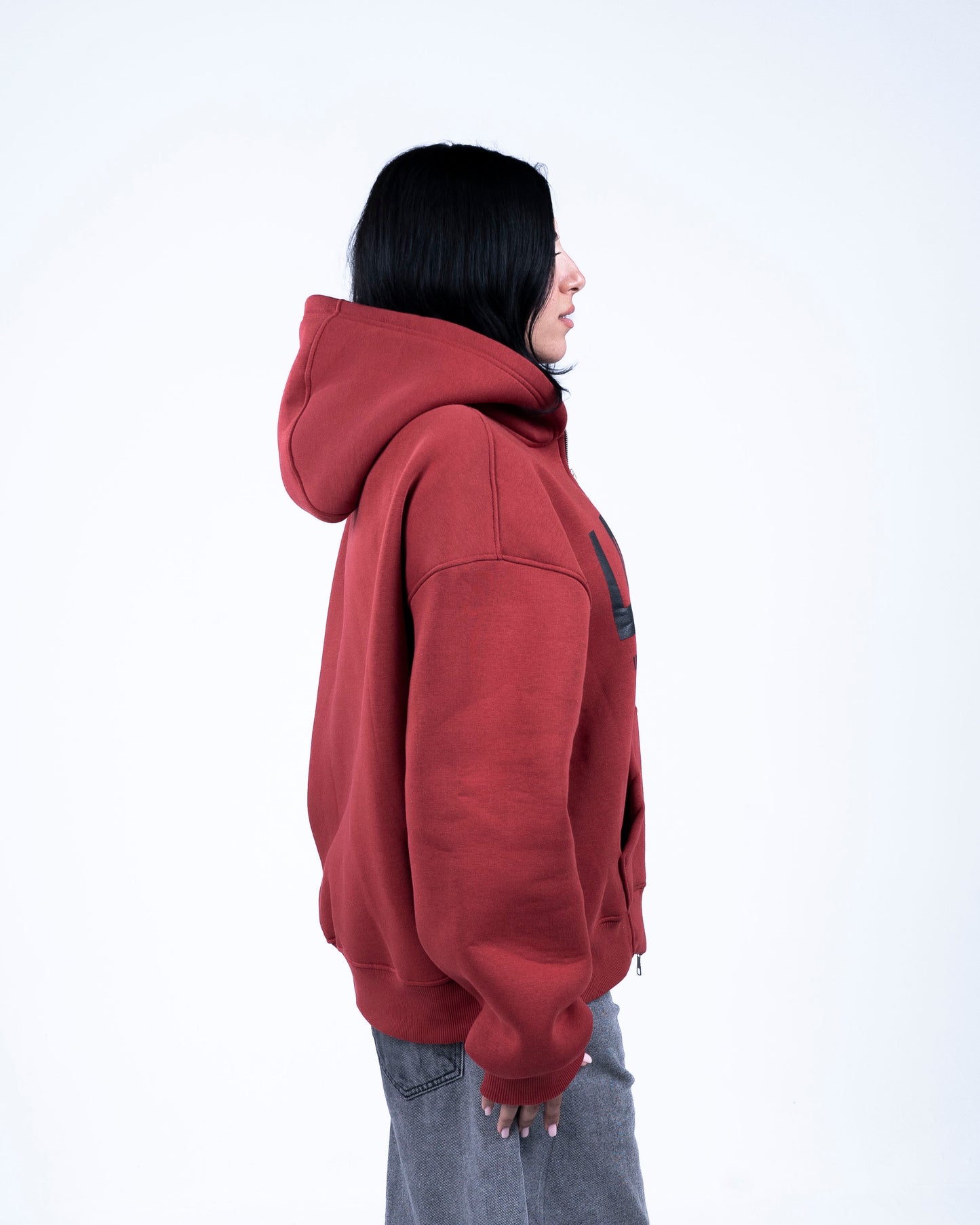 Burgundy Zip-up Hoodie