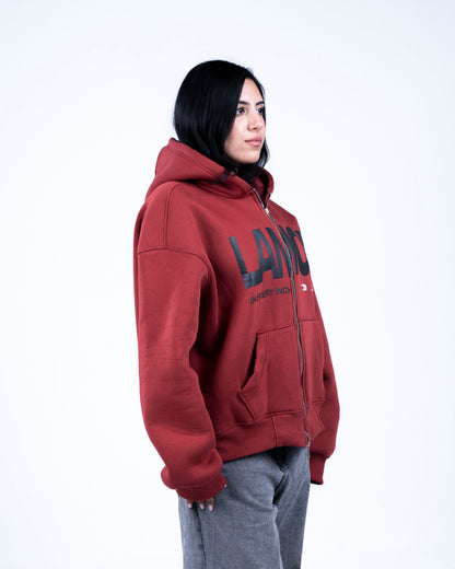Burgundy Zip-up Hoodie